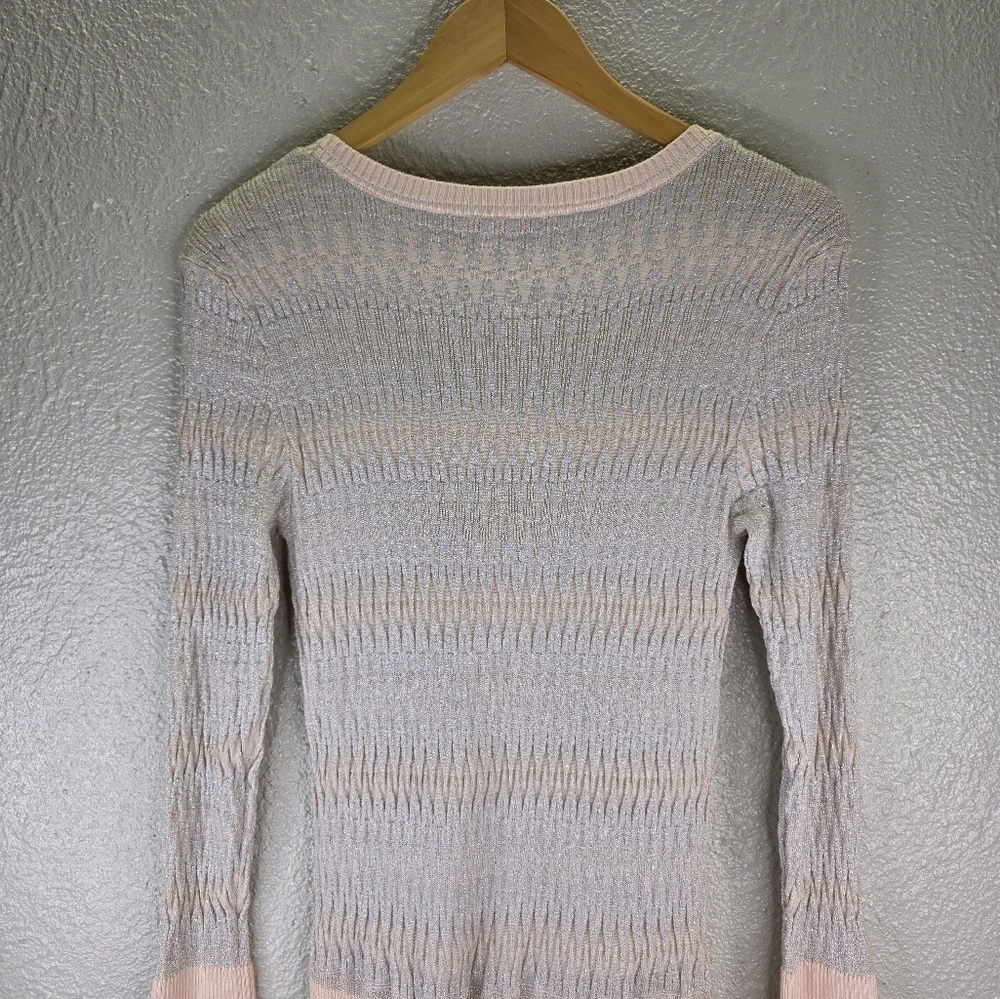Y2k Victoria Secrets Drop Waist Knit Long Sleeve Light Pink Gray Dress Size M - Picture 10 of 15